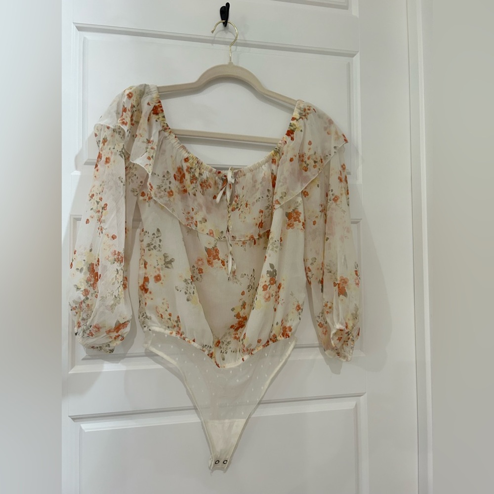 Abercrombie & Fitch ★ Off the shoulder Chiffon Bodysuit - Floral ★